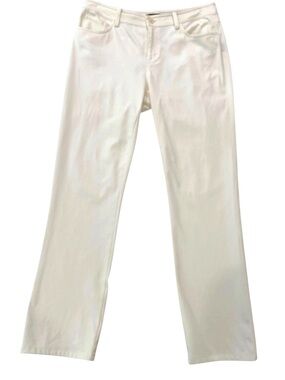 Ralph Lauren designer jeans stretchy white denim classic mid rise straight leg 8
